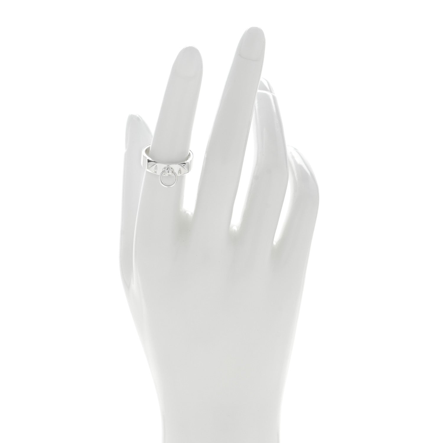 Hermes Sterling Silver PM Collier De Chien Ring 52 6 2 of 4