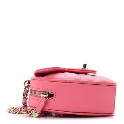 Chanel Lambskin Quilted CC In Love Heart Clutch With Chain Pink 4 of 9