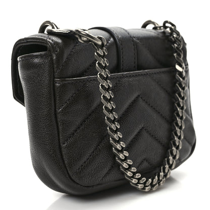 Saint Laurent Sheepskin Matelasse Chevron Monogram Mini College Bag Dark Anthracite 3 of 10