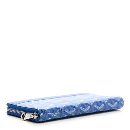 Goyard Goyardine Matignon Zip Around GM Wallet Blue 4 of 9