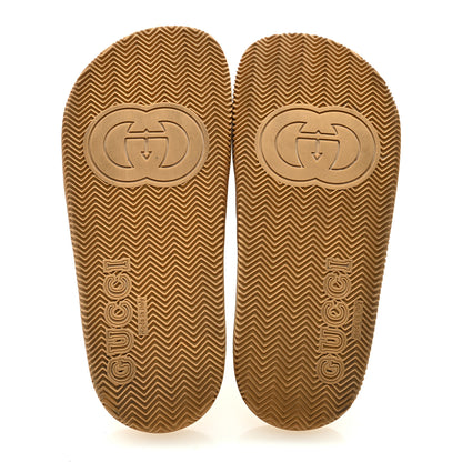 Gucci Rubber Web Womens Interlocking G Slide Sandals 37 Mystic White Green Red 5 of 9