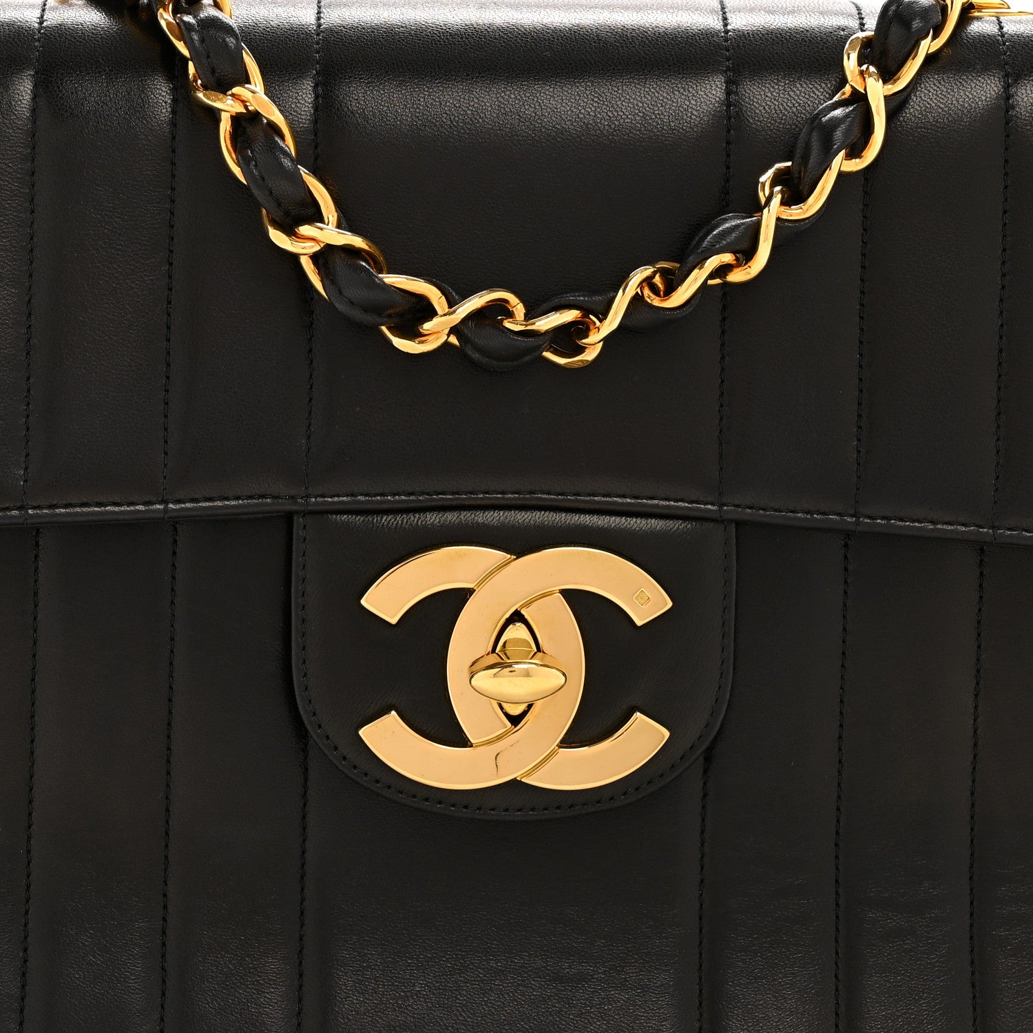 Chanel Lambskin Vertical Quilt Jumbo Single Flap Black 8 of 14