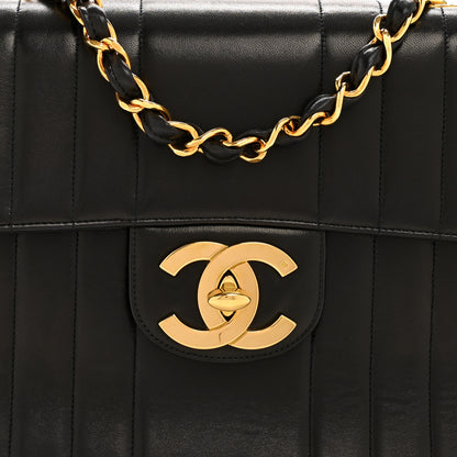 Chanel Lambskin Vertical Quilt Jumbo Single Flap Black 8 of 14