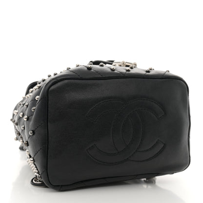Chanel Lambskin Chevron Quilted Studded Stud Wars Backpack Black 4 of 10