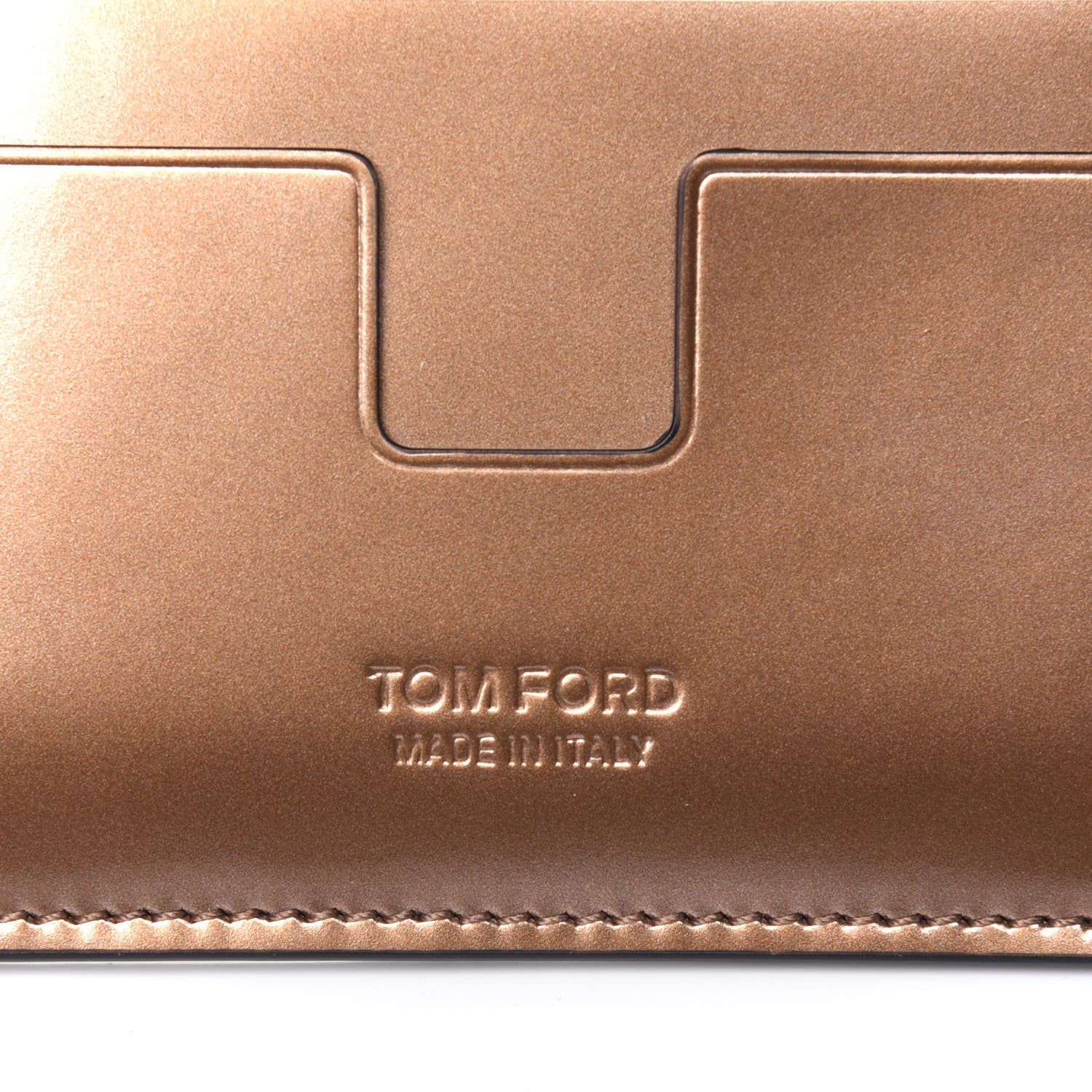Tom Ford Metallic Calfskin Card Holder Gold 6 of 6