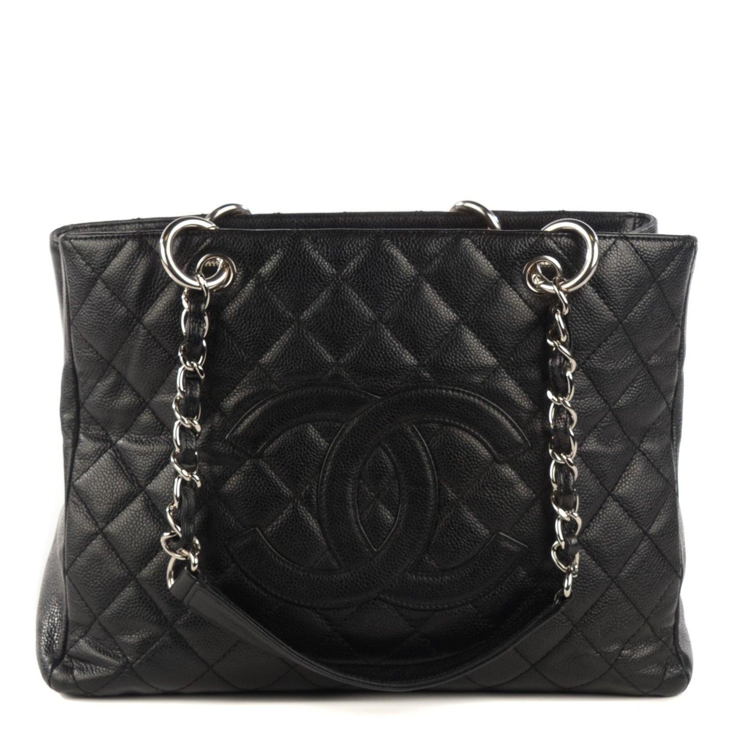 Caviar Quilted Grand Shopping Tote GST Black
