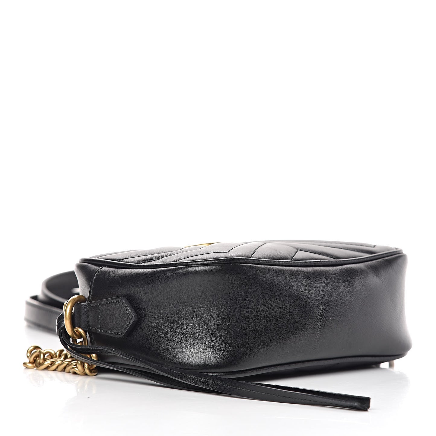 Calfskin Matelasse Mini GG Marmont Chain Shoulder Bag Black