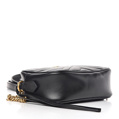 Gucci Calfskin Matelasse Mini GG Marmont Chain Shoulder Bag Black 4 of 10