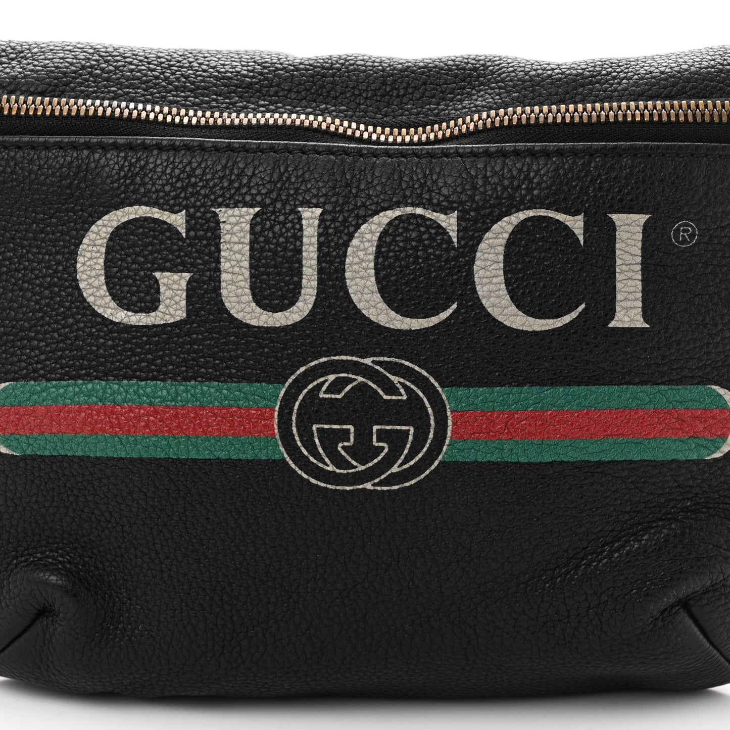 Grained Calfskin Logo Belt Bag Black