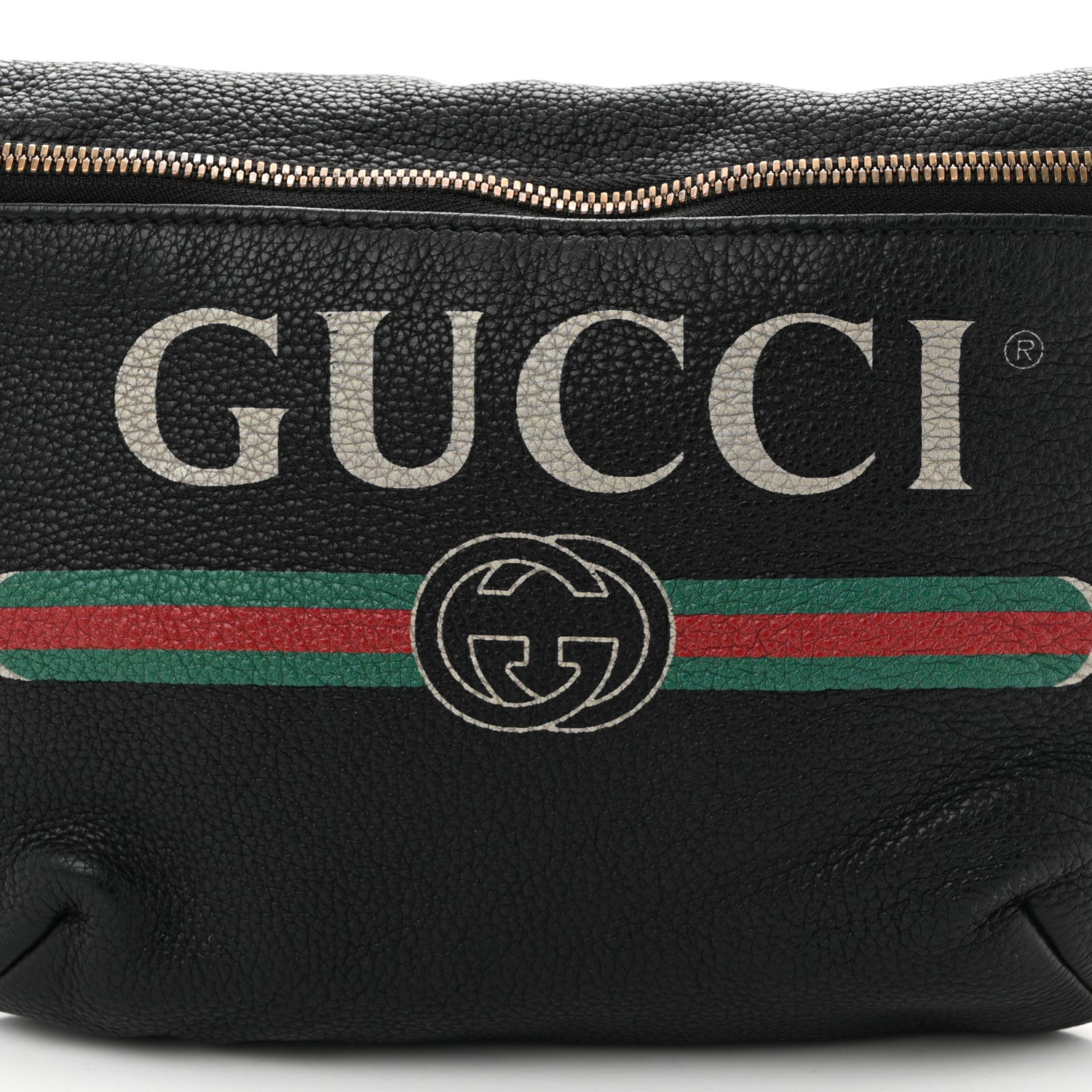 Gucci Grained Calfskin Logo Belt Bag Black 8 of 11
