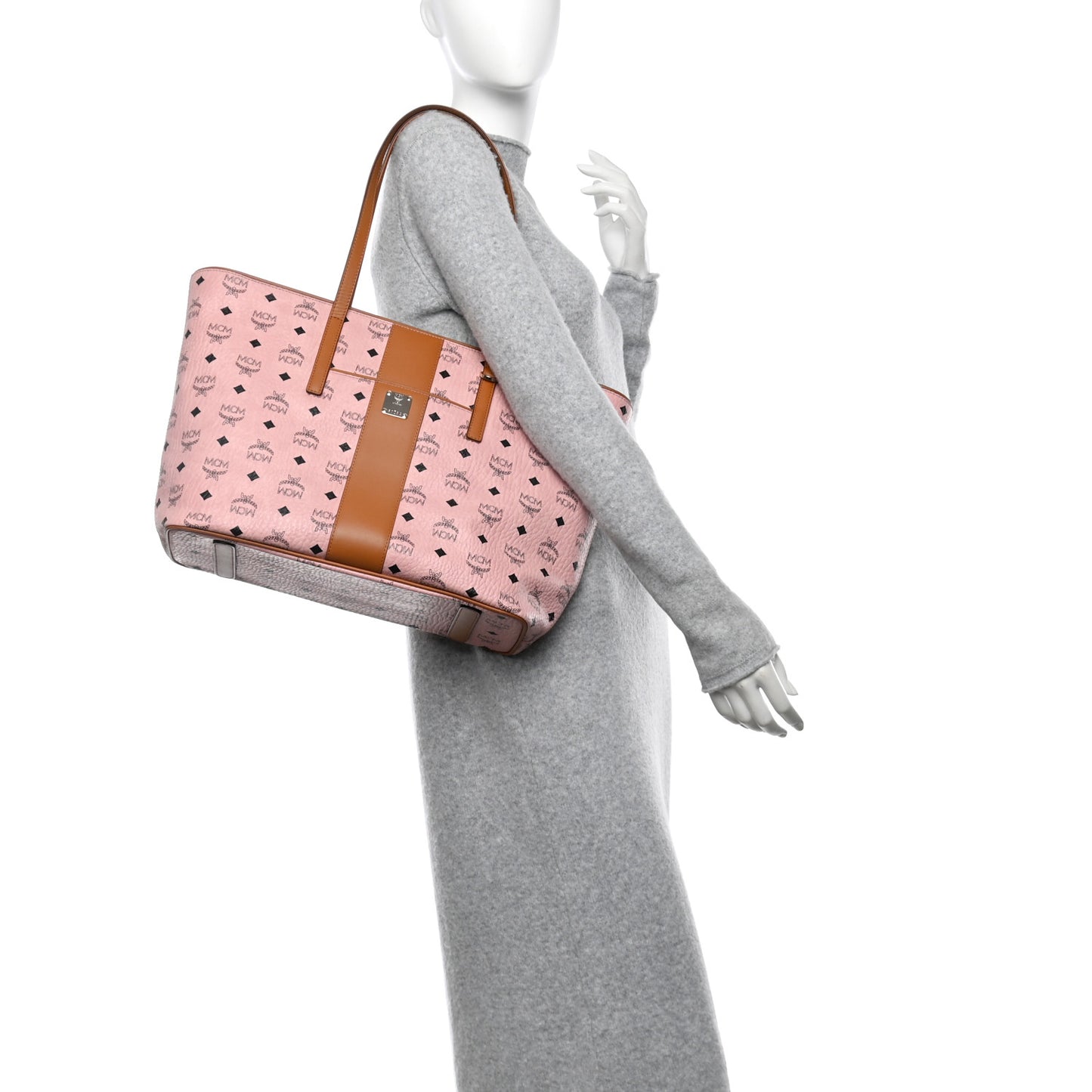 Visetos Medium Anya Zip Top Shopper Tote Soft Pink