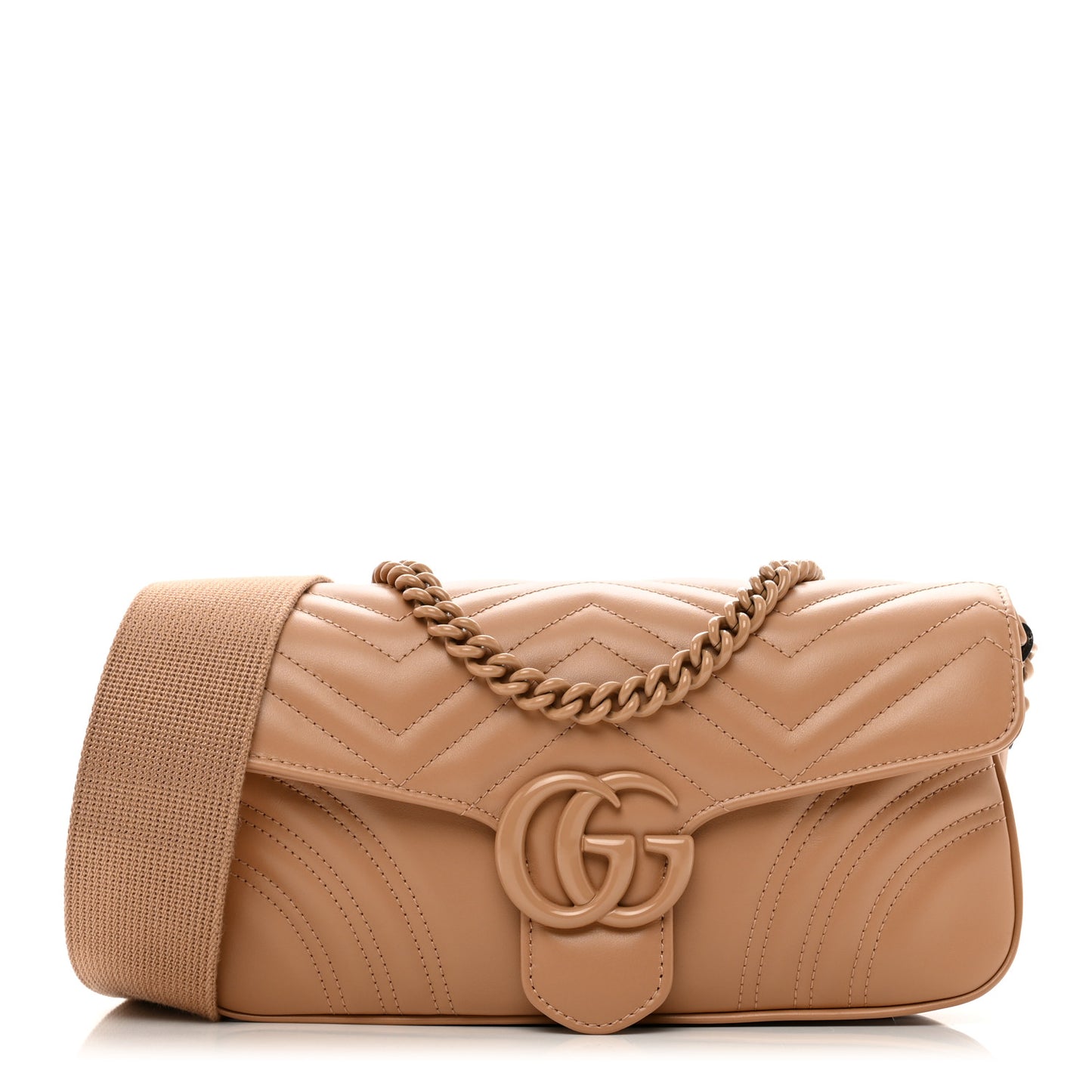 Calfskin Matelasse Monochrome GG Marmont Crossbody Shoulder Bag Camelia Winter Rose
