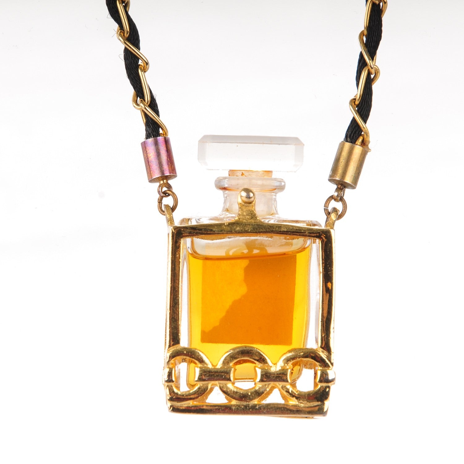 Chanel Coco Perfume Bottle Necklace Gold 5 of 5