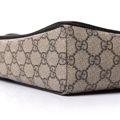 Gucci GG Supreme Monogram Web Flap Messenger Bag Black 10 of 11