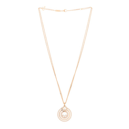 Chopard 18K Rose Gold Diamond Happy Diamonds Pave Pendant Necklace 2 of 7