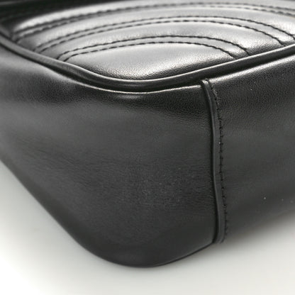 Gucci Calfskin Matelasse Small GG Marmont Shoulder Bag Black 9 of 11