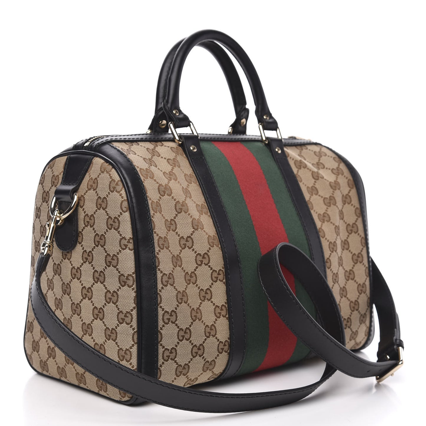 Monogram Vintage Web Medium Boston Black