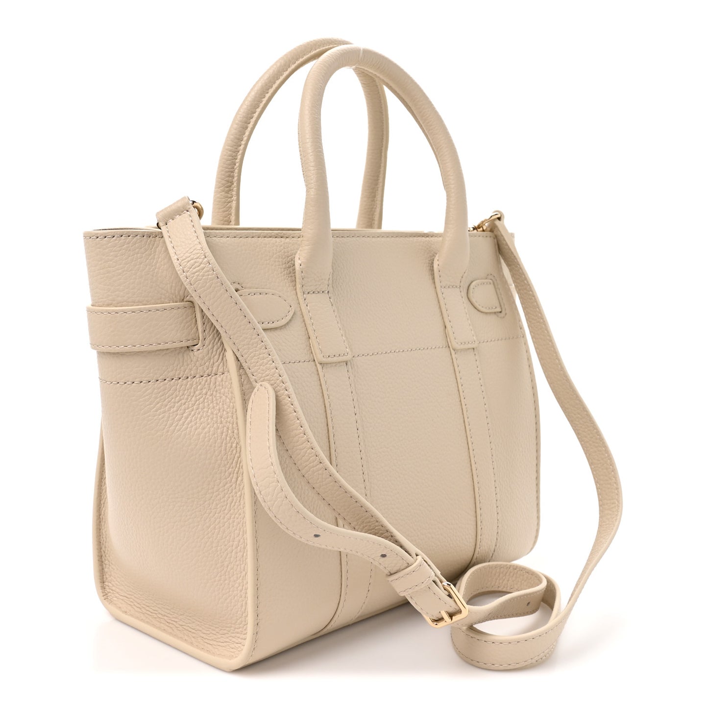 Silky Calfskin Mini Zipped Bayswater Chalk