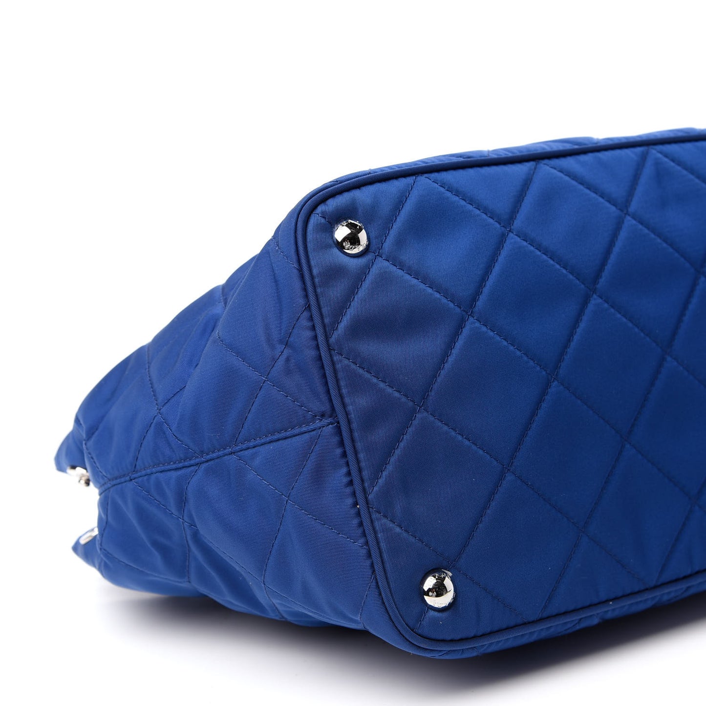 Nylon Tessuto Impuntu Quilted Tote Bluette