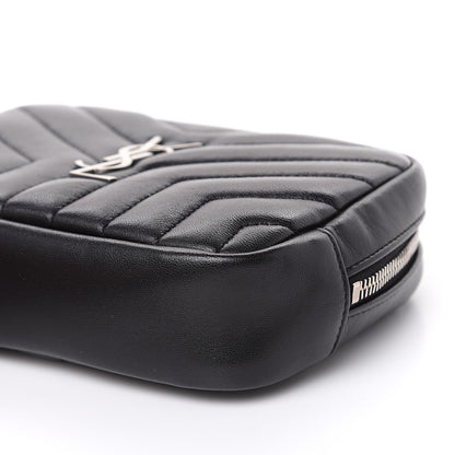 Saint Laurent Lambskin Y Quilted Monogram Loulou Cosmetic Case Black 8 of 11