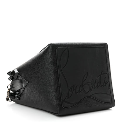 Christian Louboutin Calfskin Empire Spike Studded Mini Cabachic Bucket Bag Black 4 of 13