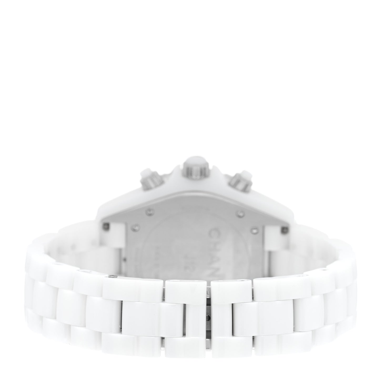 Stainless Steel Ceramic Diamond 41mm J12 Chronograph Automatic Watch White
