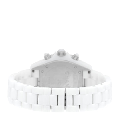 Chanel Stainless Steel Ceramic Diamond 41mm J12 Chronograph Automatic Watch White 3 of 4