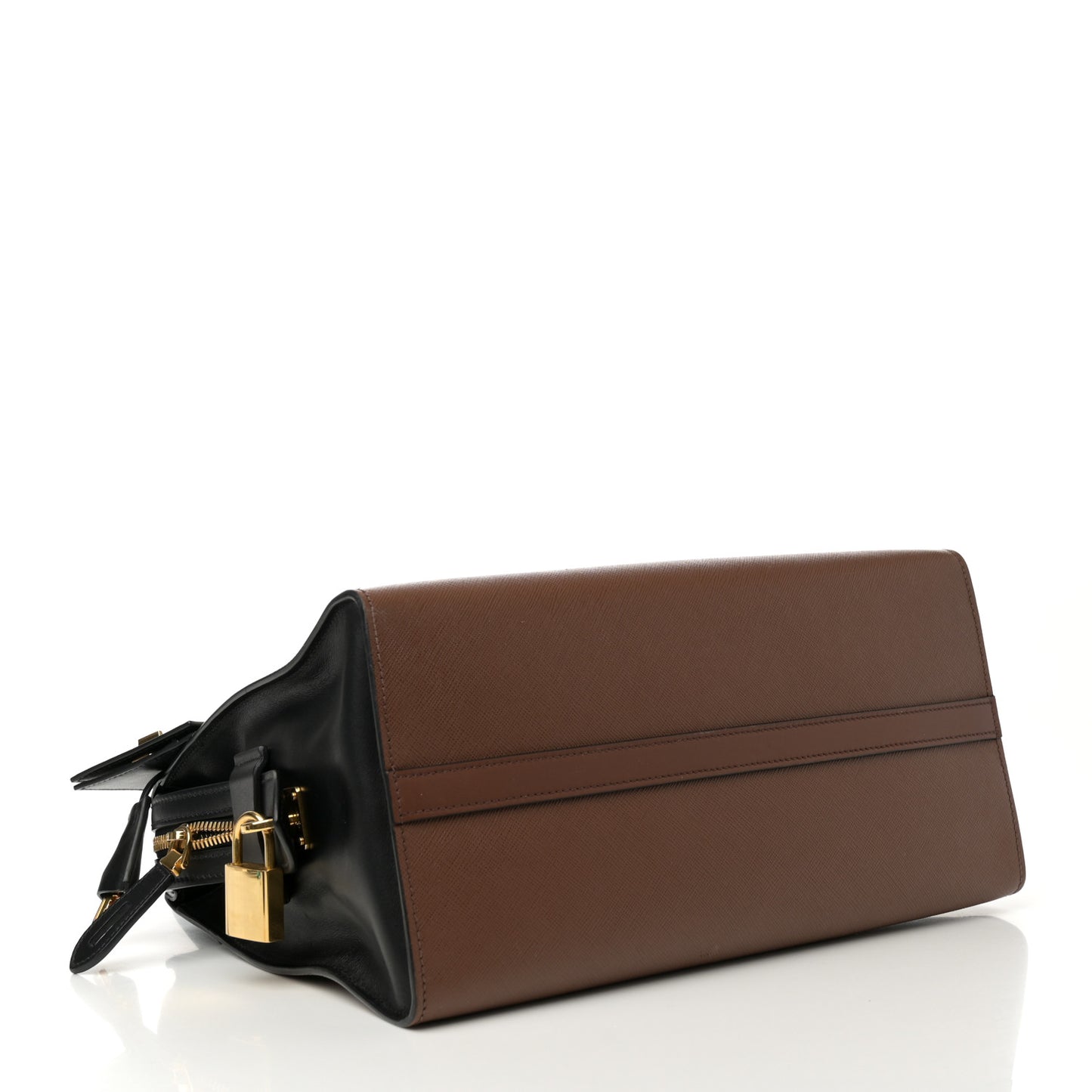 Saffiano City Calfskin Medium Esplanade Tote Palissandro Black
