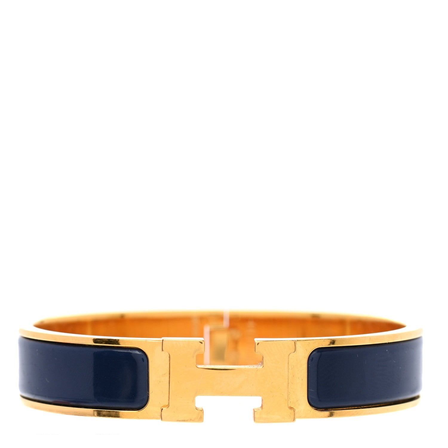 Hermes Enamel Narrow Clic Clac H Bracelet PM Indigo 1 of 5