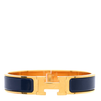 Hermes Enamel Narrow Clic Clac H Bracelet PM Indigo 1 of 5
