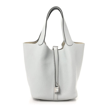 Hermes Taurillon Clemence Picotin Lock 22 MM Bleu Pale 1 of 13