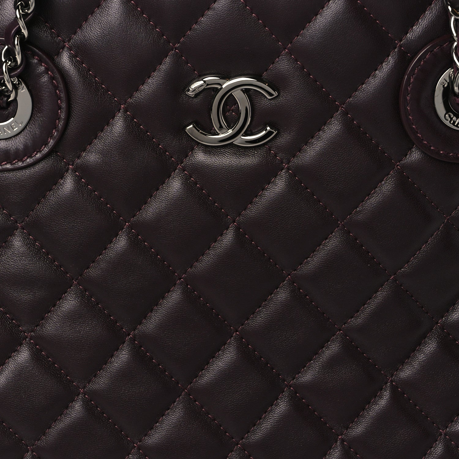 Chanel Lambskin Quilted Small Coco Loop Tote Burgundy 7 of 9
