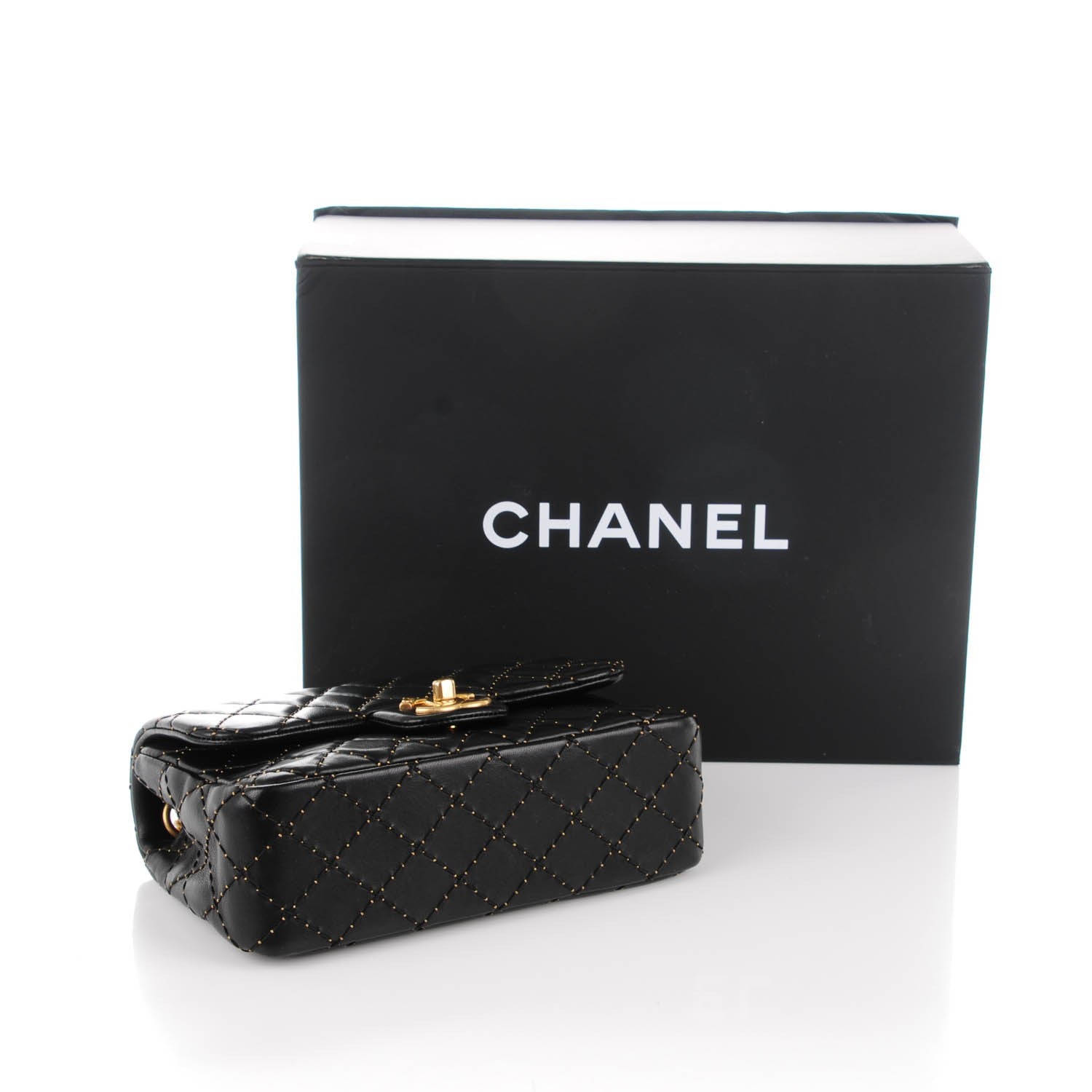 Chanel Lambskin Quilted Mini Studded Flap Black 5 of 9