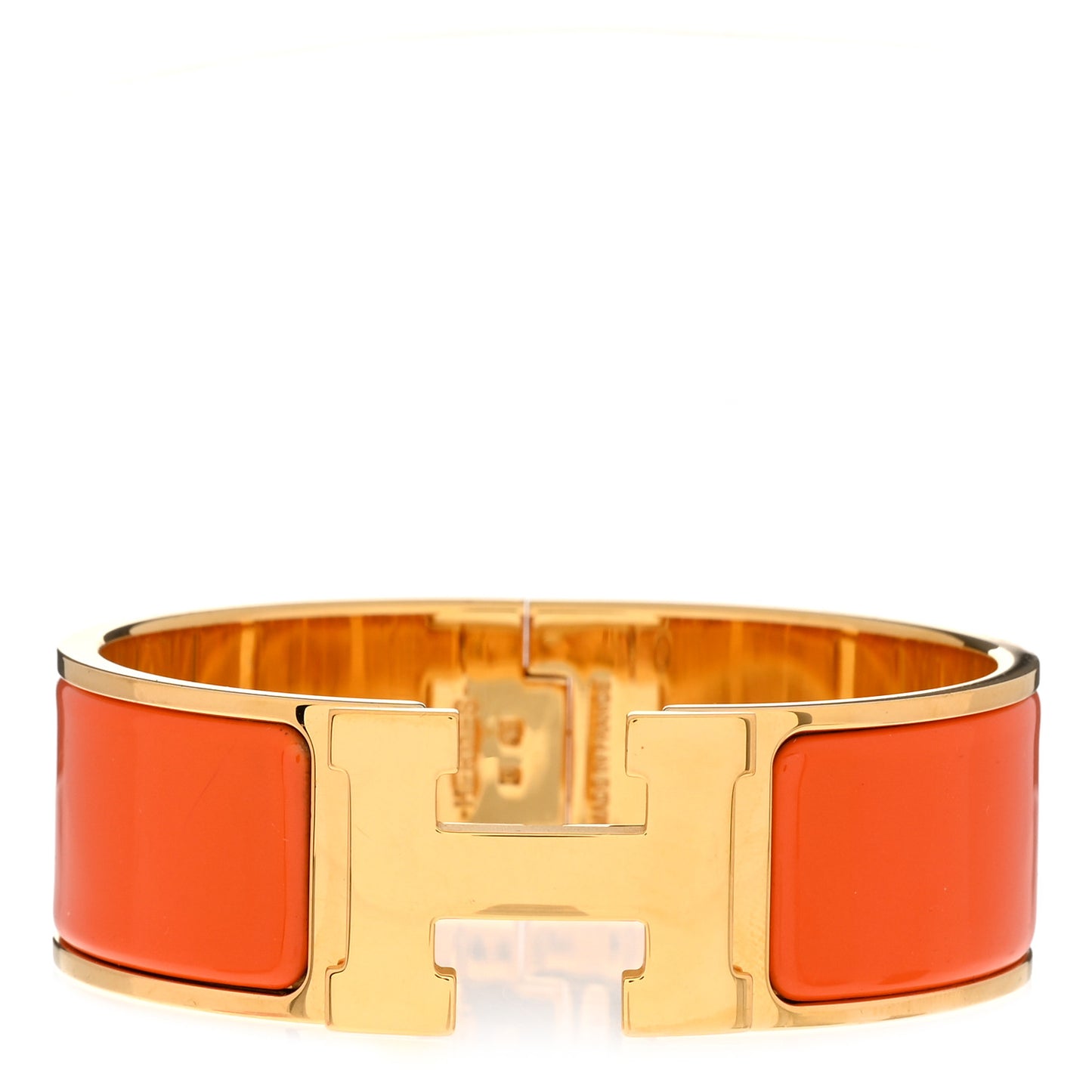 Enamel Wide Clic Clac H Bracelet GM Orange