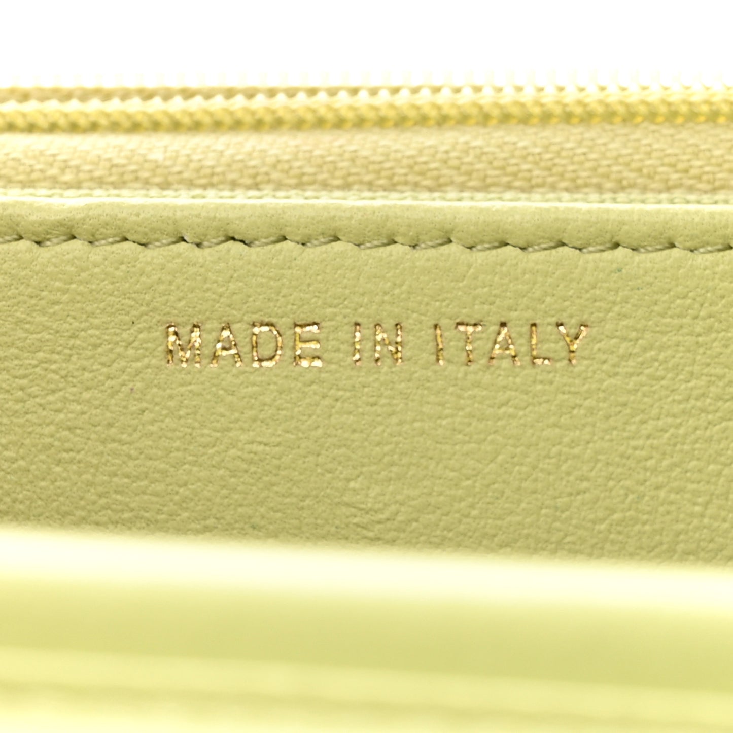 Lambskin Quilted Wallet On Chain WOC Light Green