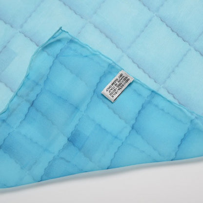 Chanel Silk Square Stitch Print Scarf Blue 4 of 6
