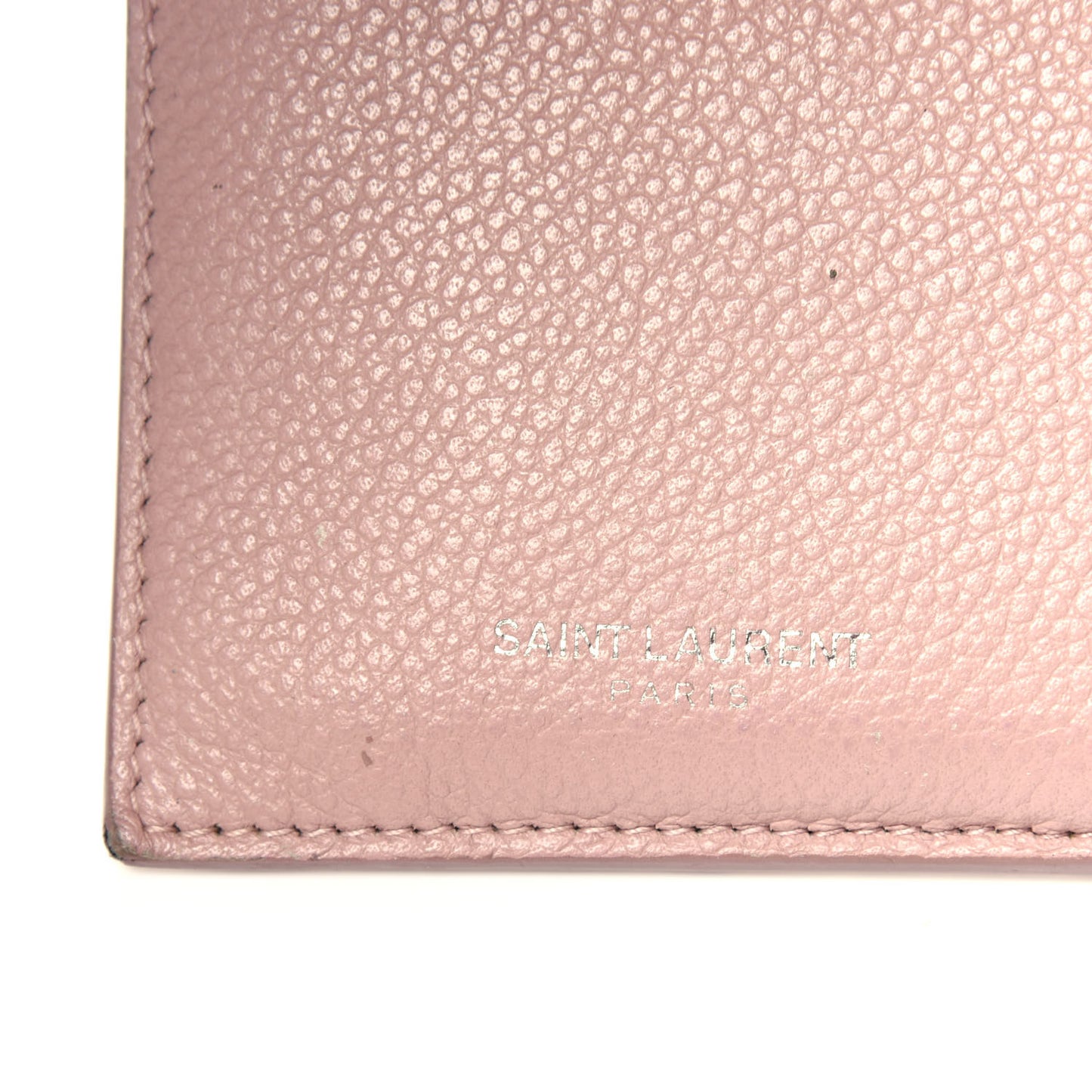Grained Calfskin 5 Fragments Zip Pouch Card Holder Rose Antic