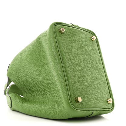 Hermes Taurillon Clemence Picotin Lock 18 PM Vert Yucca 9 of 11