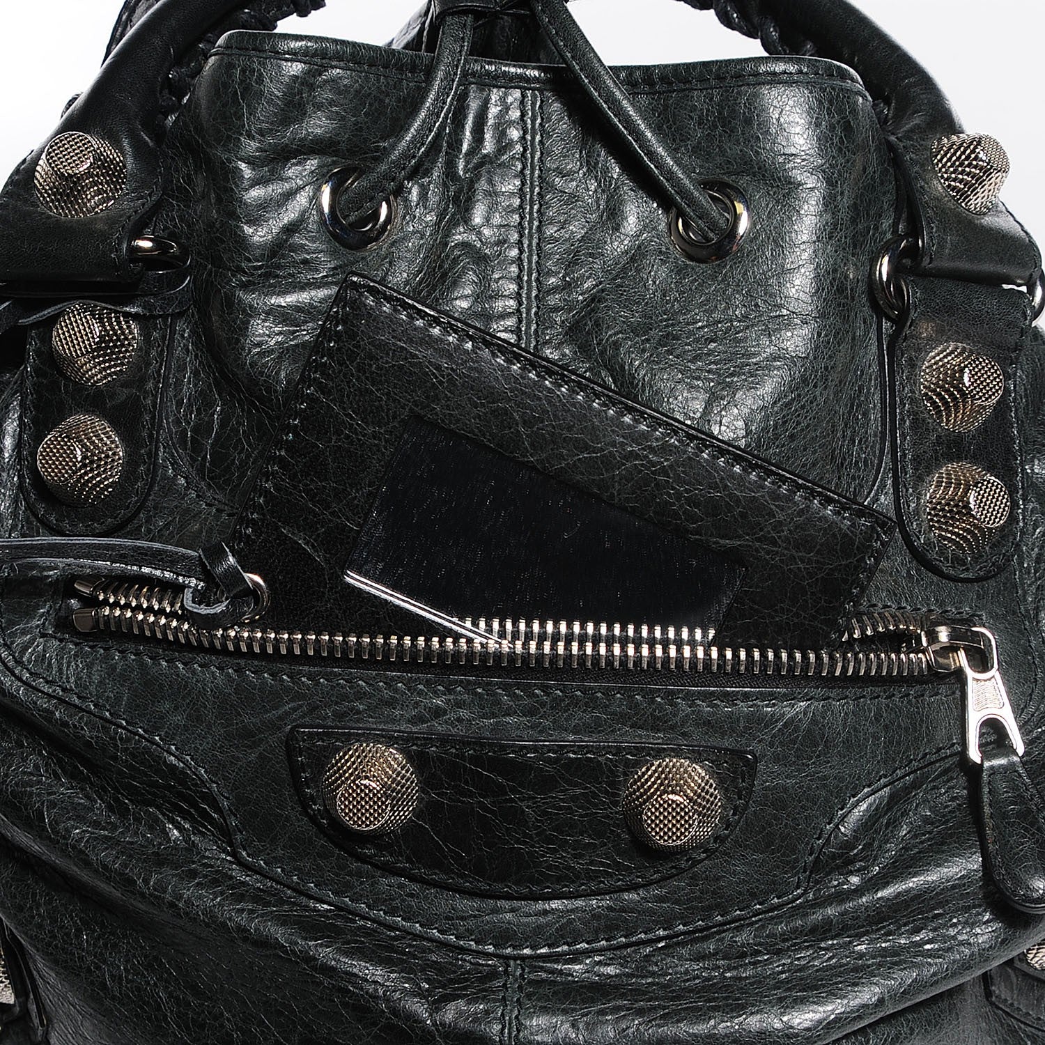 Balenciaga Agneau Giant 21 Silver Hardware Pompon Black 11 of 12