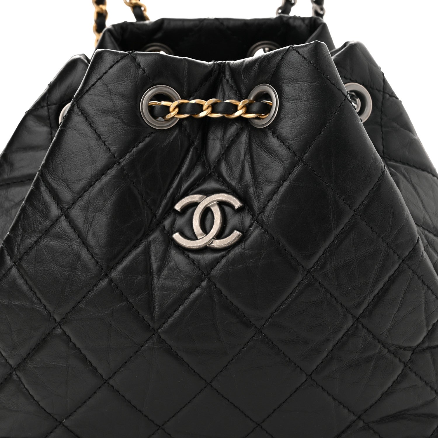 Chanel Aged Calfskin Quilted Small Gabrielle Backpack Black 8 of 10