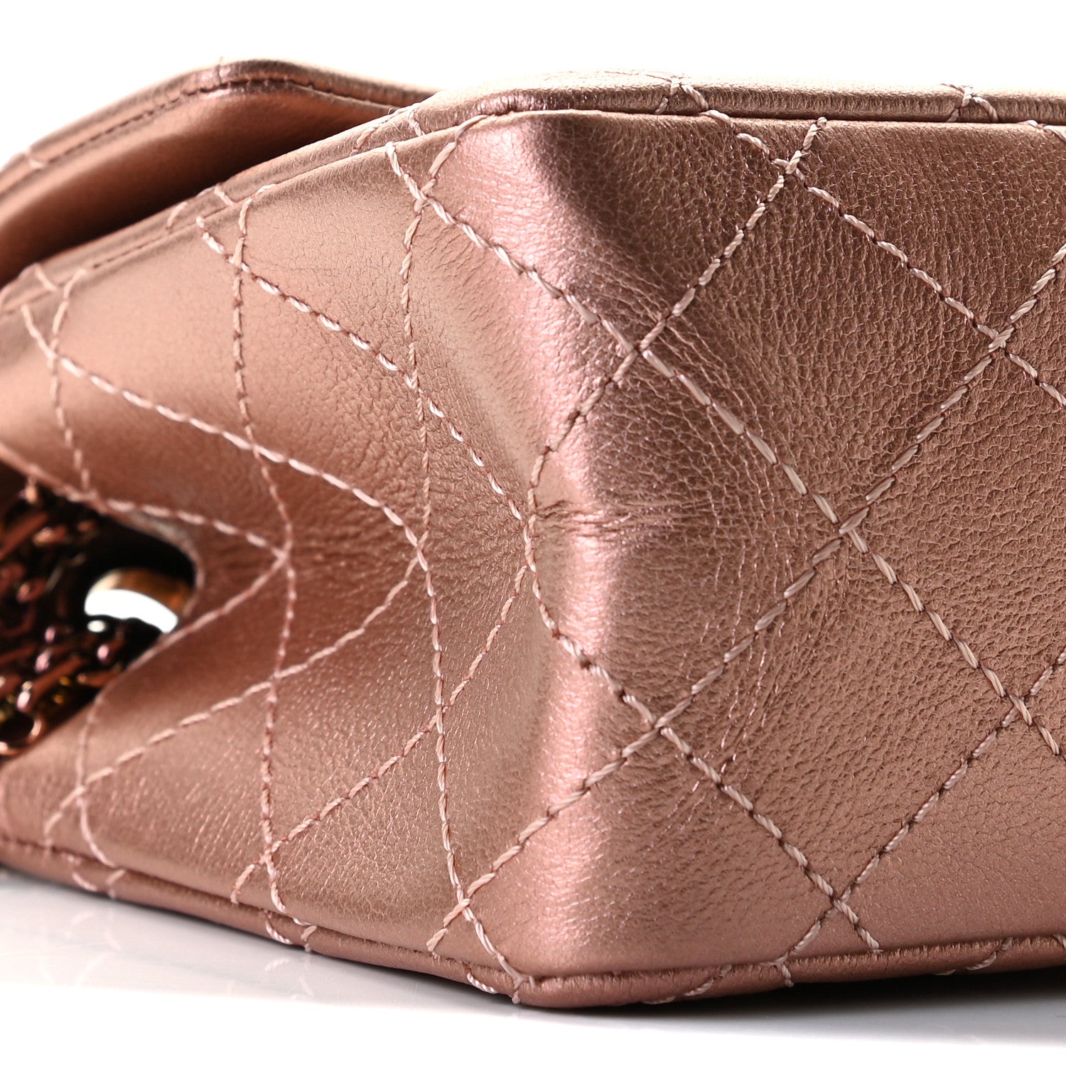 Chanel Metallic Grained Calfskin Quilted 2.55 Reissue Mini Flap Copper Pink 5 of 9