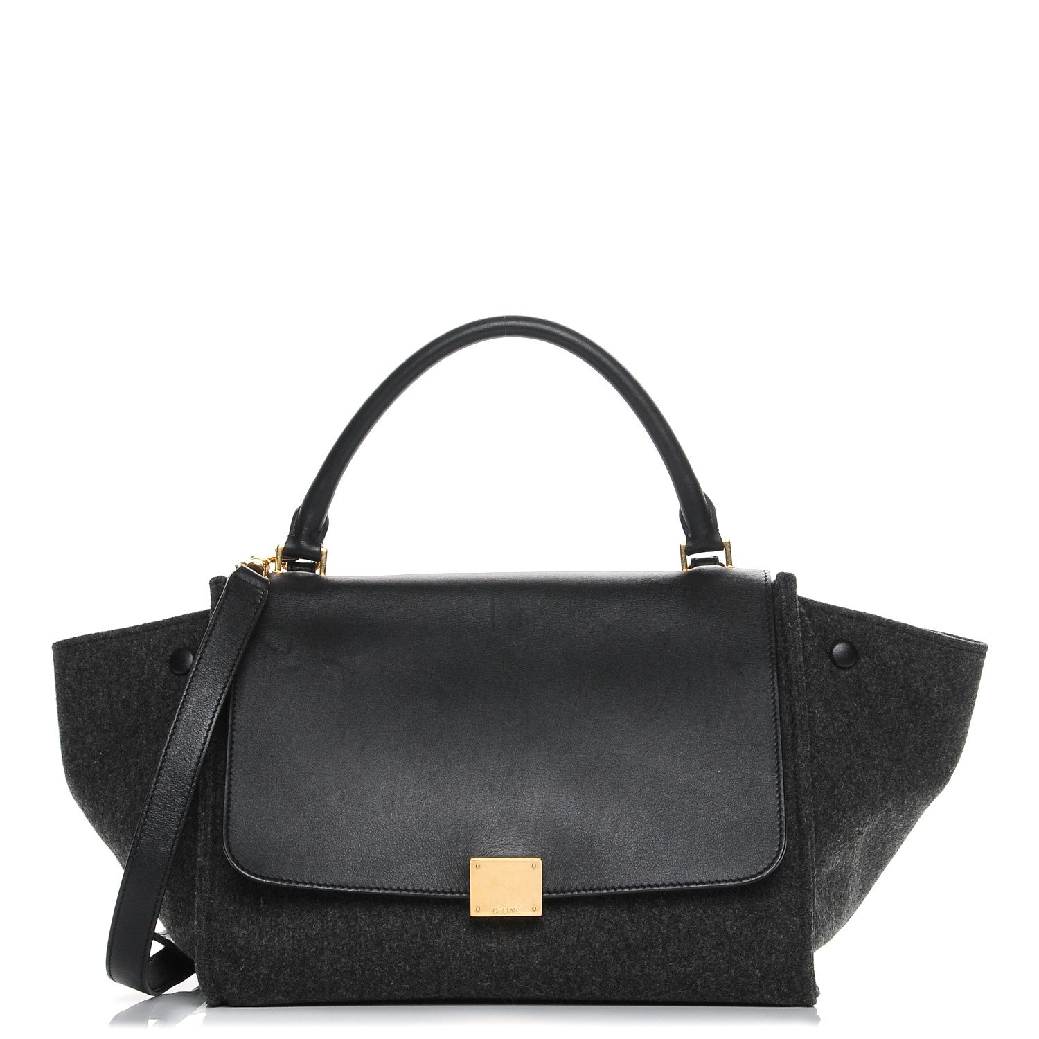 Celine Smooth Calfskin Felt Medium Trapeze Grey 1 of 10