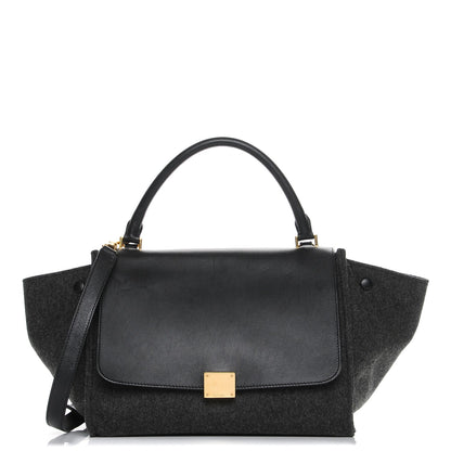 Celine Smooth Calfskin Felt Medium Trapeze Grey 1 of 10