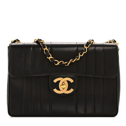 Chanel Lambskin Vertical Quilt Jumbo Single Flap Black 1 of 14