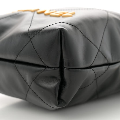 Chanel Shiny Calfskin Quilted Mini Chanel 22 Black 10 of 11