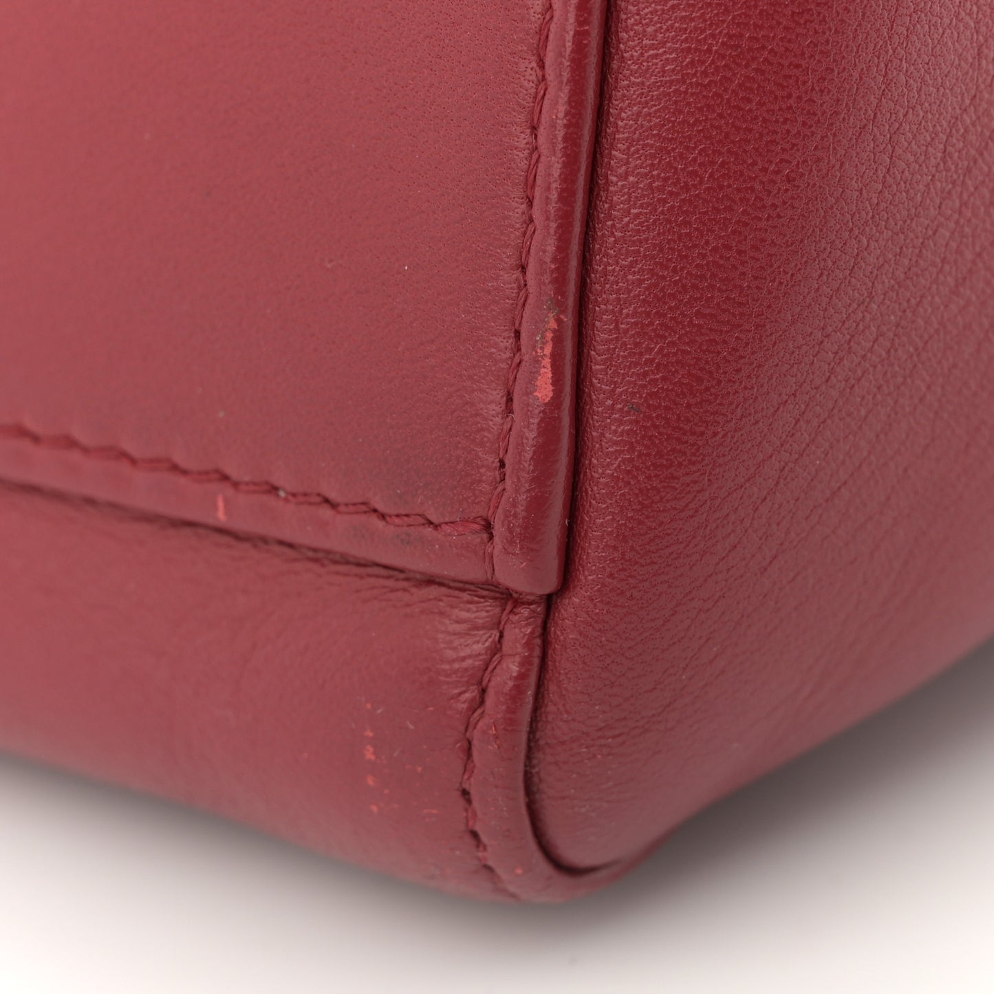 Nappa Elaphe Monster Eyes Mini Peekaboo Iconic Satchel Ruby Bois de Rose Natural