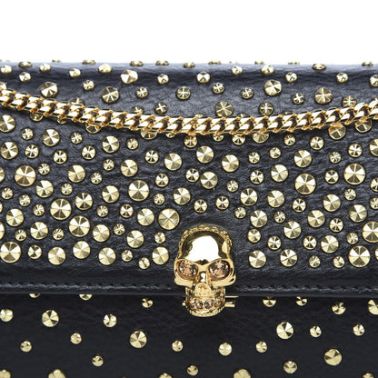 Alexander McQueen Calfskin Studded Skull Wallet on Chain Black 2 of 11