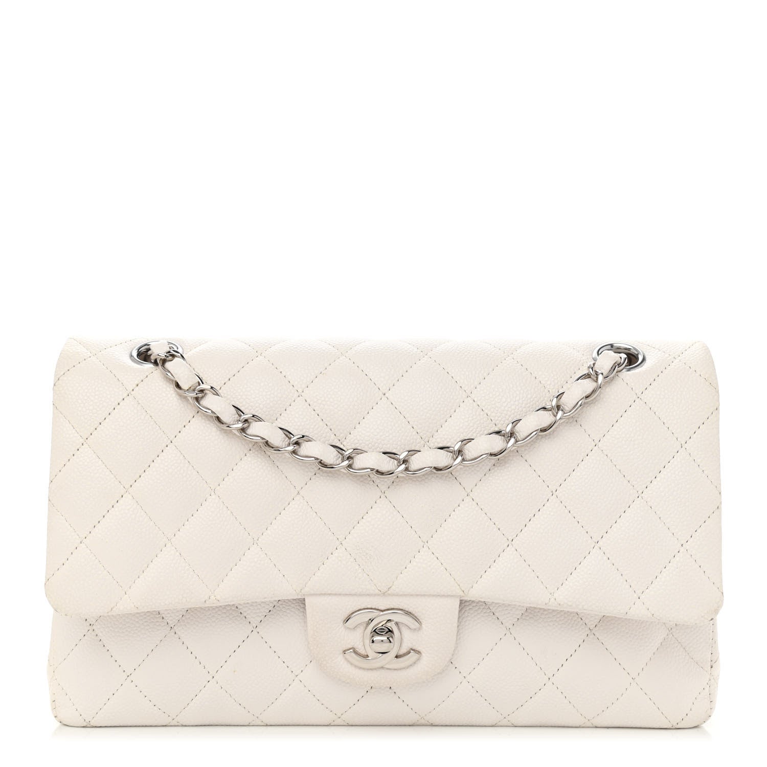 Chanel Caviar Quilted Medium Double Flap White 1 of 11