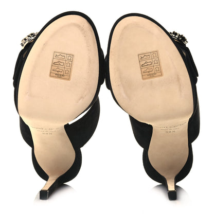 Jimmy Choo Suede Crystal Saphie 120 Sandals 36.5 Black 5 of 13