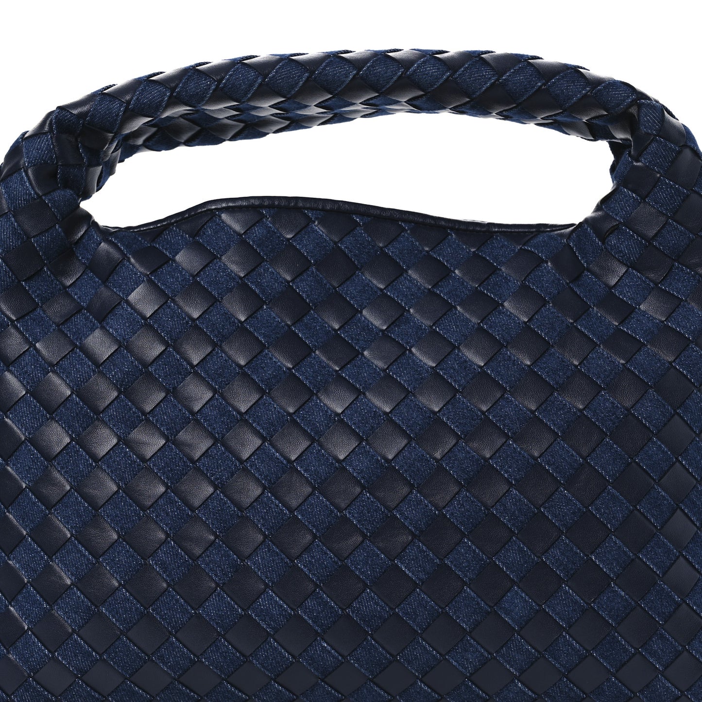 Denim Calfskin Intrecciato Small Hop Abyss Indigo